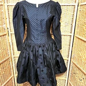 RARE Louis Feraud 80’s Does 20’s polka dot drop waist dress